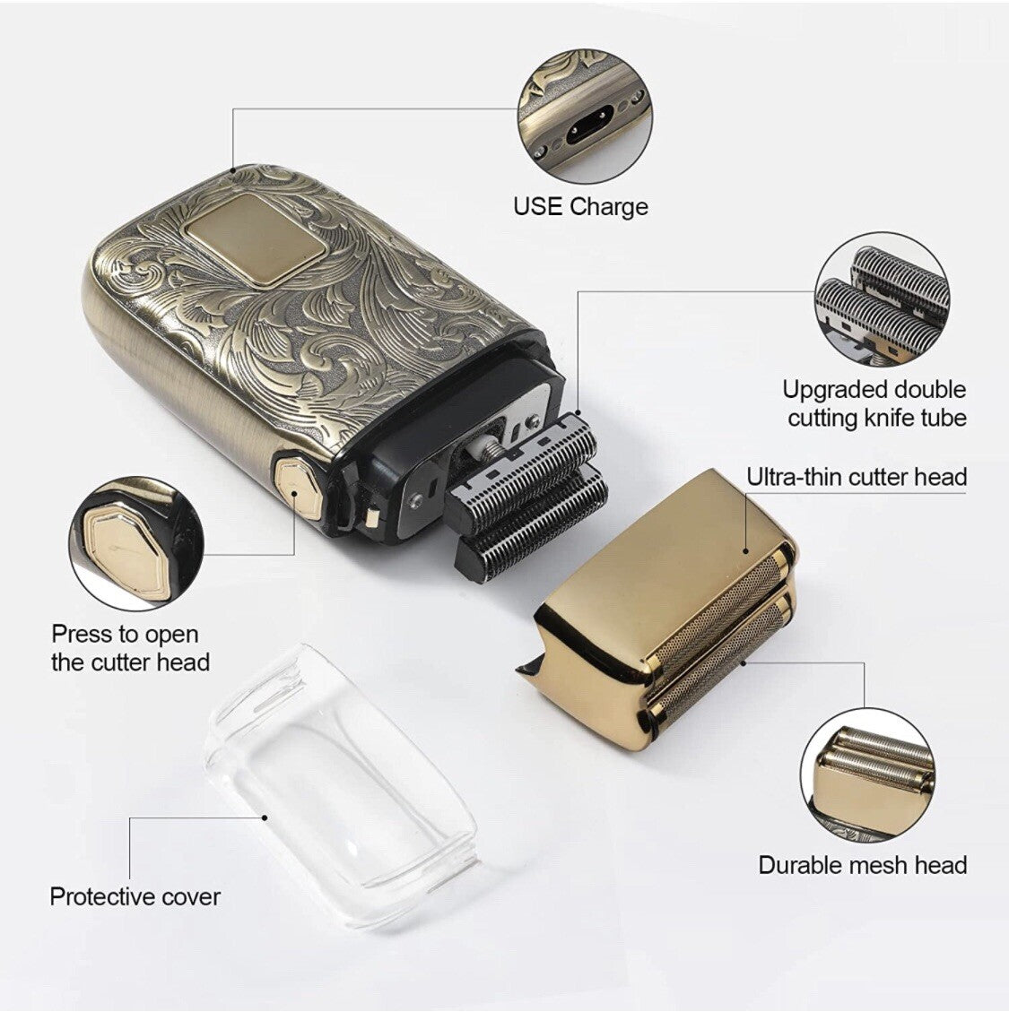 Maquina De Afeitar Electrica Para Hombre Afeitadora Rasuradora Barba Afeitadoras