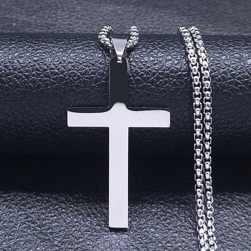 Cross Stainless Steel Choker Necklace for Man Gold Color Men'S Chain Necklace Jewelry Corrente Masculina N1173S02