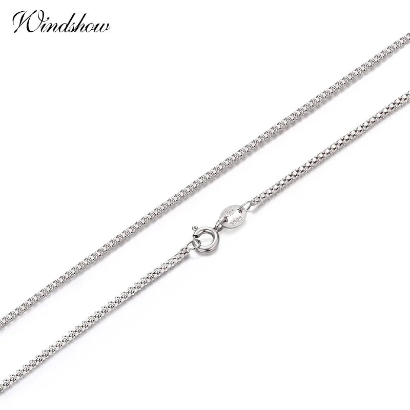 14"-26" 35-65Cm 1.3Mm Thin 925 Sterling Silver Corn Chain Necklace Women Choker Men Jewelry Colar Collier Collares Mujer Kolye