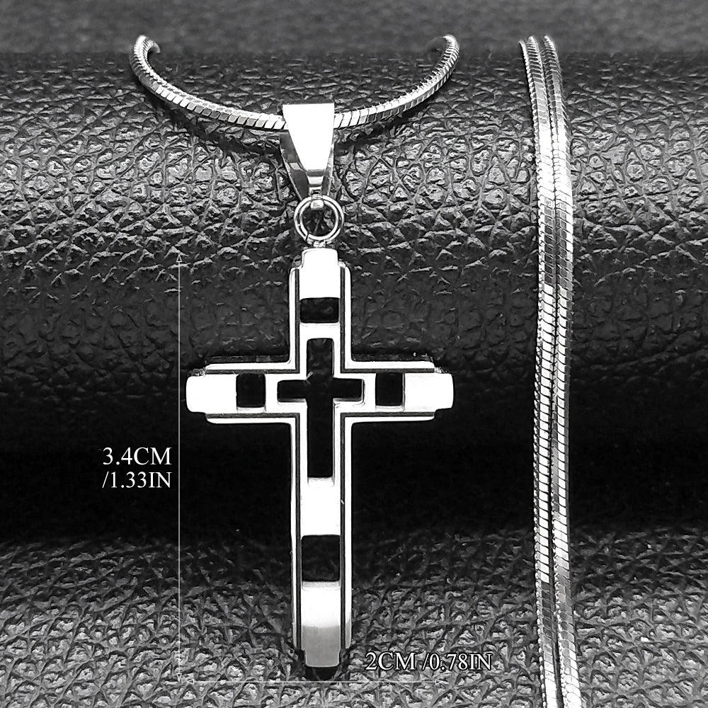 Cross Stainless Steel Choker Necklace for Man Gold Color Men'S Chain Necklace Jewelry Corrente Masculina N1173S02